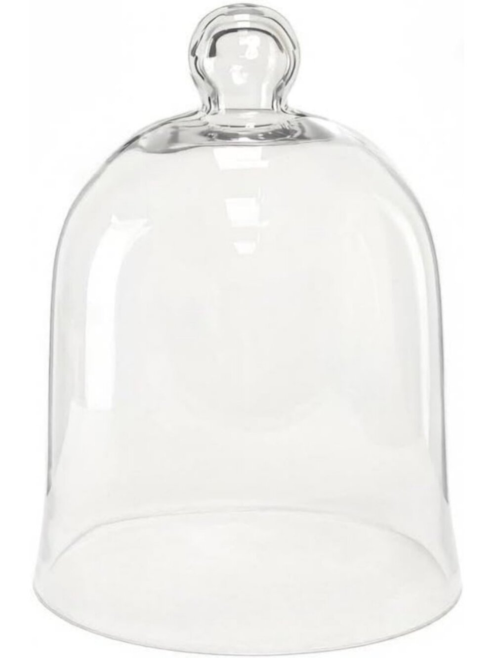 Elegant Glass Bell Dome Cloche 16" H - Enchanted Rose Cake Display & Terrarium